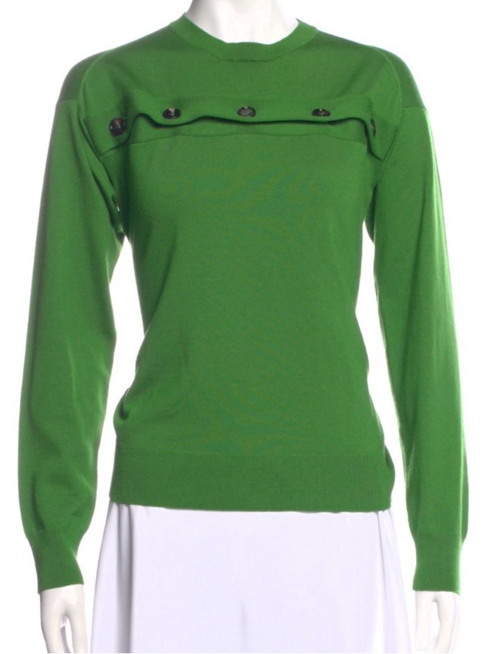 Bottega Veneta green wool crew neck sweater